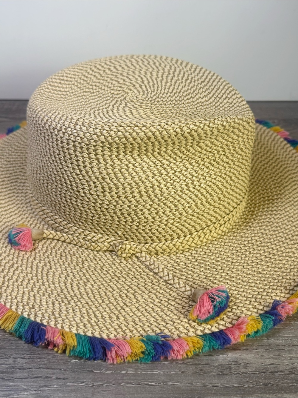 Eric Javits Fedora Multicolor pom pom trim hat IMMACULATE - Picture 3 of 8